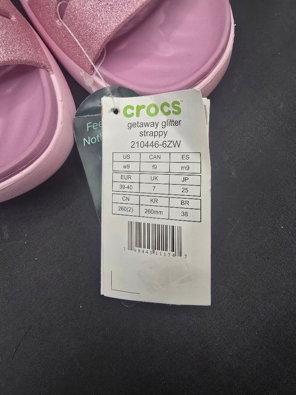 Crocs Getaway Glitter Strappy Sandals Women's size 9 - Picture 6 of 6